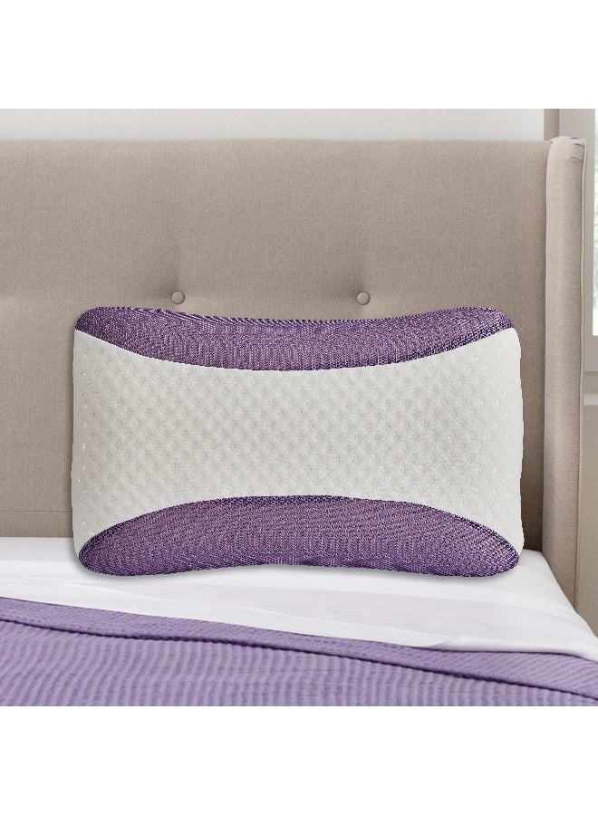 أرستوكرات Aristocrat Lavender Infused Memory Foam Pillow I Hypoallergenic & Breathable I Removable cover- 60x40x12cm Foam White  - Image 2