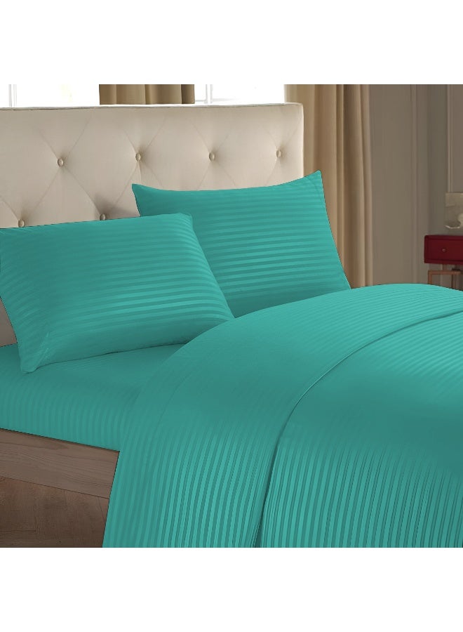 ARISTOCRAT Aristocrat 4-Piece Comforter Set 100% Microfiber- 1pc comforter (220x240cm), 1pc flat sheet (220x240cm), 2pcs pillowcase (50x75+17cm) - Teal Microfiber Teal  - Image 2