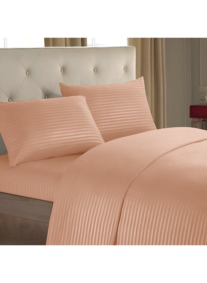 ARISTOCRAT Aristocrat 4-Piece Comforter Set 100% Microfiber- 1pc comforter (240x260cm), 1pc flat sheet (240x260cm), 2pcs pillowcase (50x75+17cm) - Peach Microfiber Peach  - Image 2