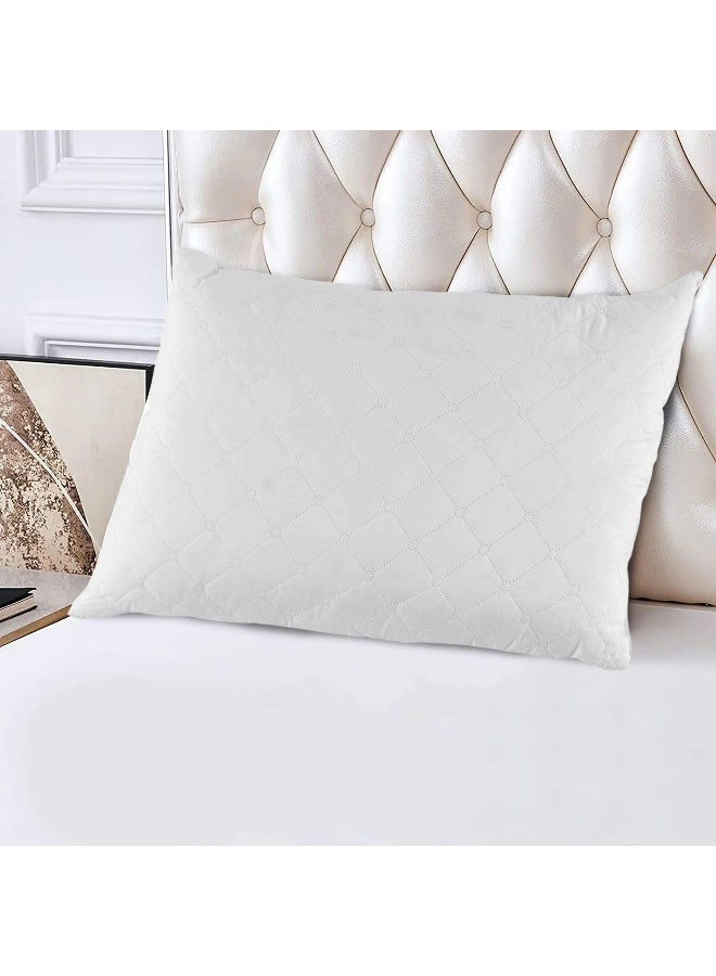 أرستوكرات Aristocrat Premium Quilted Pillow - with Plush hollowfiber filling I 50x70cm (White) 2pcs set Polyester White  - Image 1