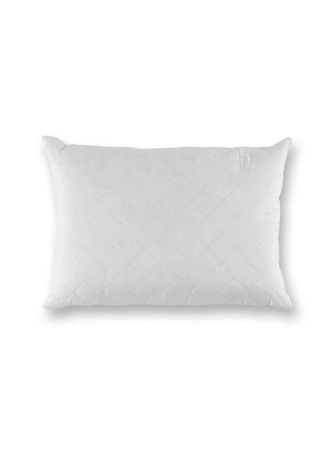 أرستوكرات Aristocrat Premium Quilted Pillow - with Plush hollowfiber filling I 50x70cm (White) 2pcs set Polyester White  - Image 5