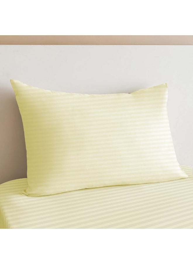 أرستوكرات 2Pieces Stripe Fitted Sheet Set 90x200+17cm Cream Microfiber Microfiber Cream  - Image 3