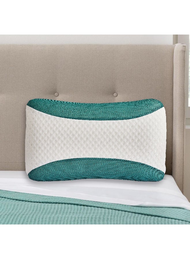أرستوكرات Aristocrat Eucalyptus Infused Memory Foam Pillow I Hypoallergenic & Breathable I Removable cover- 60x40x12cm Foam White  - Image 2