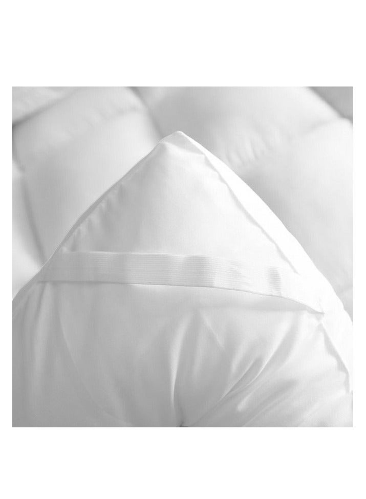 ARISTOCRAT Aristocrat Soft Material Stripe Mattress Topper - 600GSM (200x200+7cm - White) Microfiber White 200x200+7cmcm  - Image 4
