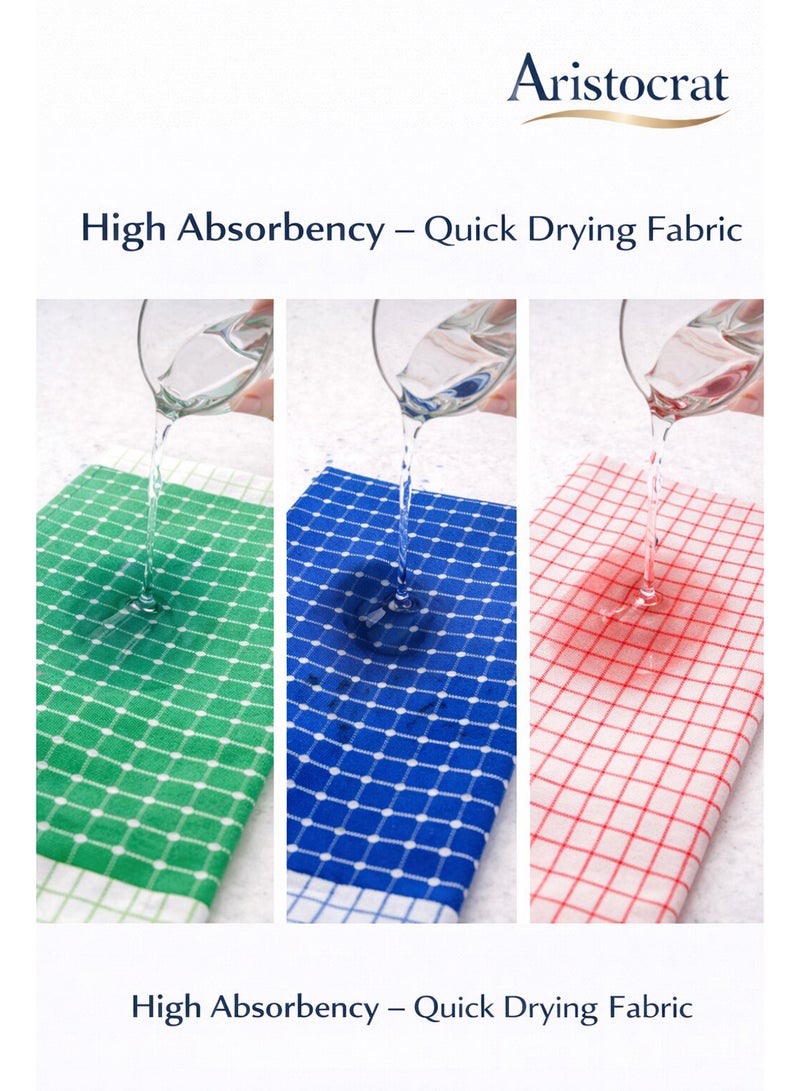 ARISTOCRAT Kitchen Towels Set of 3 30x40 cm – Soft & Highly Absorbent Cleaning Cloths, Multipurpose Dish Towels, Assorted Colours Multicolour 30x40cm - Image 3