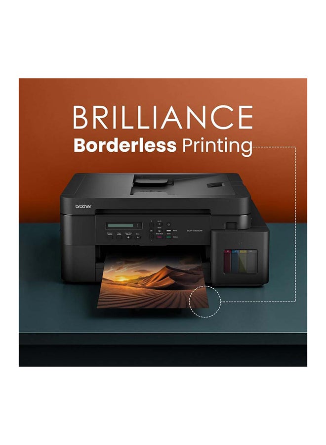 بروذر Wireless All In One Ink Tank Printer, DCP-T830DW, Automatic Duplex Print And Scan, ADF, Email & Mobile Print, Network Connectivity, Compact Design - Black - Image 2