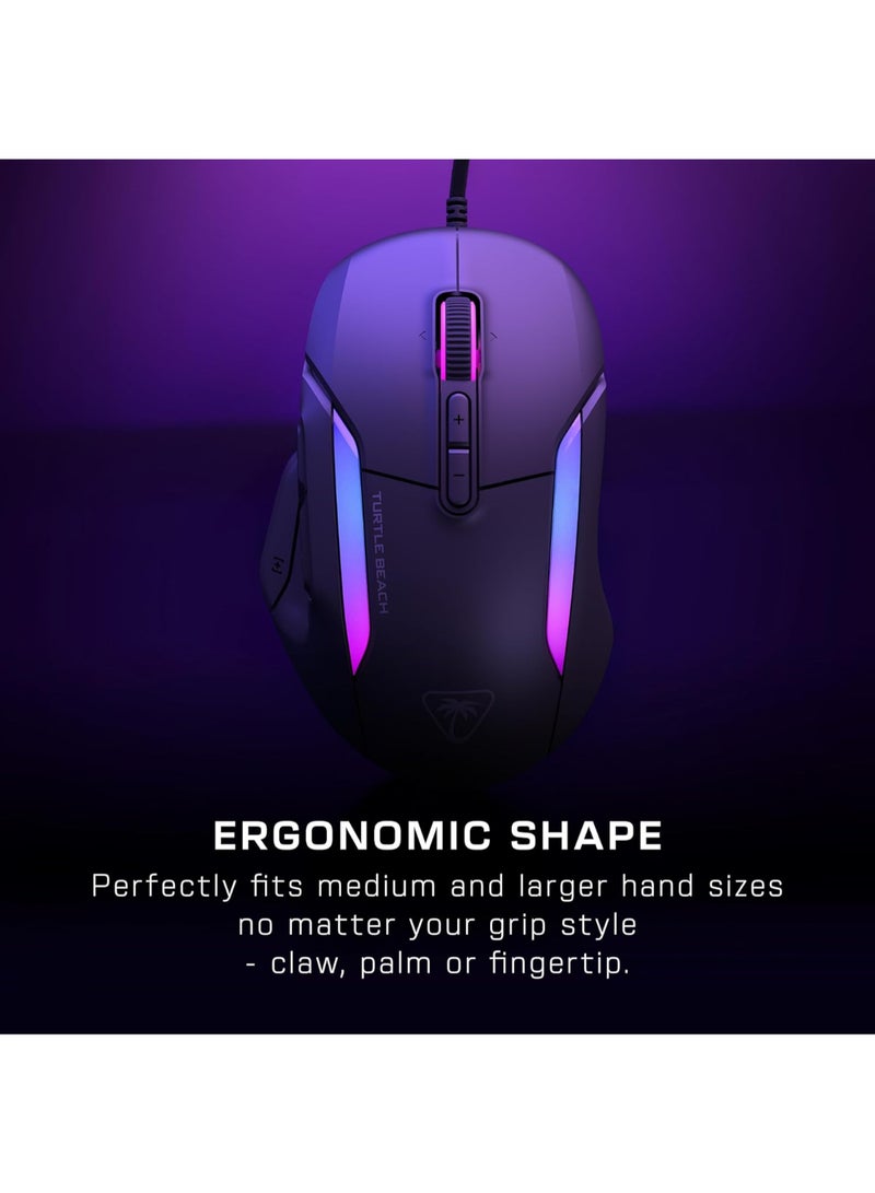 TURTLE BEACH - Kone II – Wired Ergonomic RGB Gaming Mouse, 26K DPI Optical Sensor, 100M Click Life Optical Switches, 23 Customizable Inputs, 4D Scroll Wheel, Pure PTFE glides - Image 1