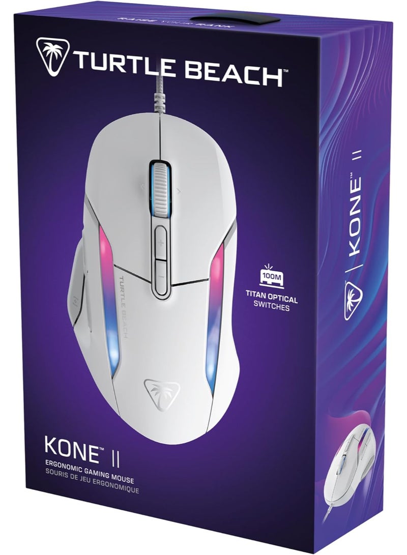 TURTLE BEACH - Kone II – Wired Ergonomic RGB Gaming Mouse, 26K DPI Optical Sensor, 100M Click Life Optical Switches, 23 Customizable Inputs, 4D Scroll Wheel, Pure PTFE Glides - Image 1