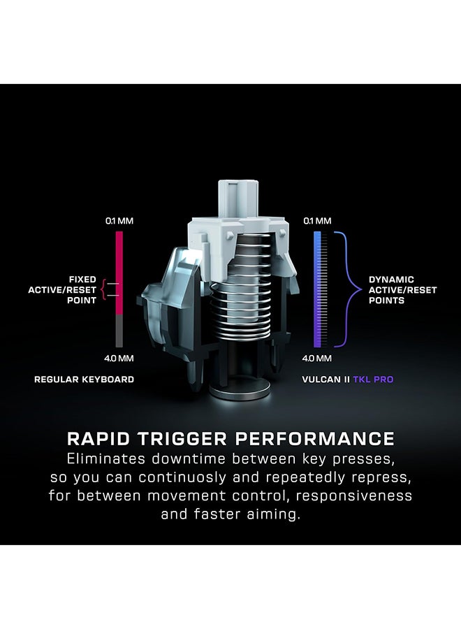 ترتل بيتش Turtle Beach Vulcan II TKL Pro Magnetic Mechanical RGB Gaming Keyboard – Analog Hall-Effect Switches, Adjustable Actuation, Rapid Trigger, Swappable Keycaps, Tenkeyless Design, Anti-Ghosting – Black - Image 5