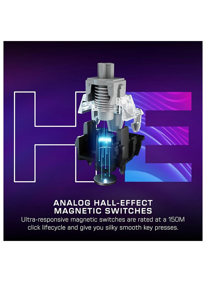 ترتل بيتش Turtle Beach Vulcan II TKL Pro Magnetic Mechanical RGB Gaming Keyboard – Analog Hall-Effect Switches, Adjustable Actuation, Rapid Trigger, Swappable Keycaps, Tenkeyless Design, Anti-Ghosting – Black - Image 2