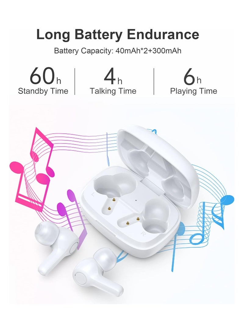 CHOETECH - True Wireless Earbuds, Big Bass 4 Mics, Clear Calls automatic noise reduction, IPX8 waterproof, Sensitive touch control, Comfortable to wear, Bluetooth 5.2,Tiny Size white - Image 1