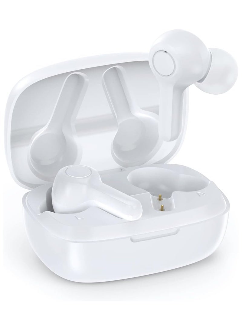 CHOETECH - True Wireless Earbuds, Big Bass 4 Mics, Clear Calls automatic noise reduction, IPX8 waterproof, Sensitive touch control, Comfortable to wear, Bluetooth 5.2,Tiny Size white - Image 1
