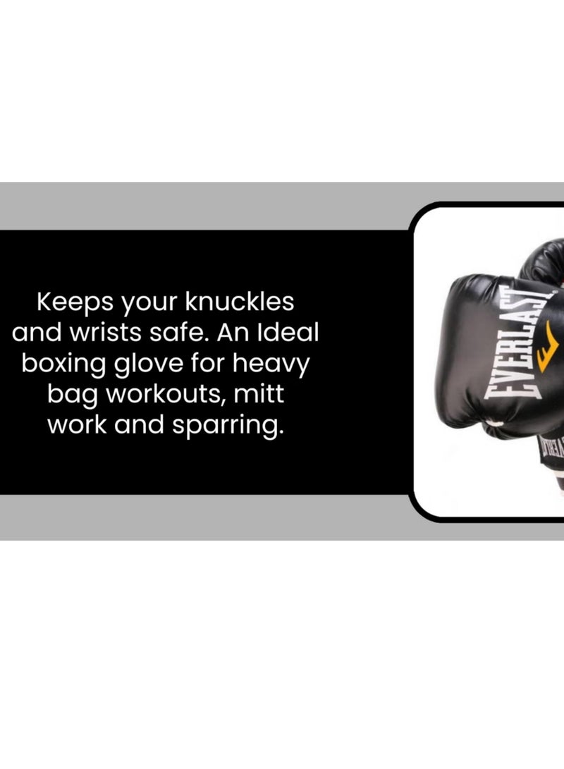 EVERLAST - Pair Of Full Finger Professional Boxing Gloves Black 6oz For Age 7-13 Years 6OZcm - Image 1