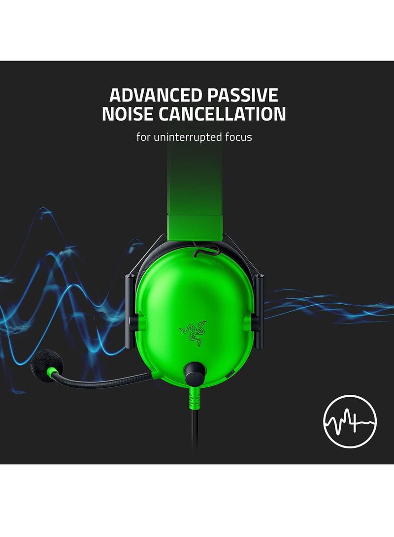 RAZER Razer Black Shark V2 Wired Over-Ear Headset: 7.1 Surround Sound, 50mm Drivers, Memory Foam Ear Pads for PC, PS4, PS5, Switch, Xbox 3.5 Green V2X  - Image 5