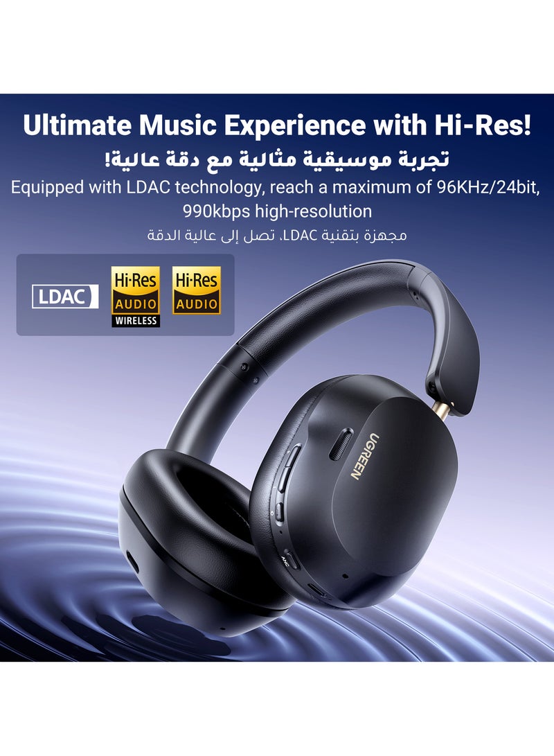 Ugreen - Bluetooth Headphones Hitune Max 5C, Adaptive Noise Cancelling Over-ear Headsets, Truewireless Headphones 75H Playtime , Foldable Retractable Ergonomics Headset For iPhone 16/15 series, Galaxy S25 S24 Black - Image 1