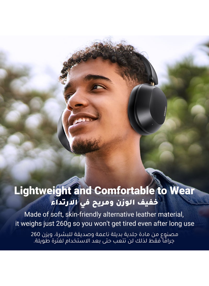 Ugreen - Bluetooth Headphones Hitune Max 5C, Adaptive Noise Cancelling Over-ear Headsets, Truewireless Headphones 75H Playtime , Foldable Retractable Ergonomics Headset For iPhone 16/15 series, Galaxy S25 S24 Black - Image 1