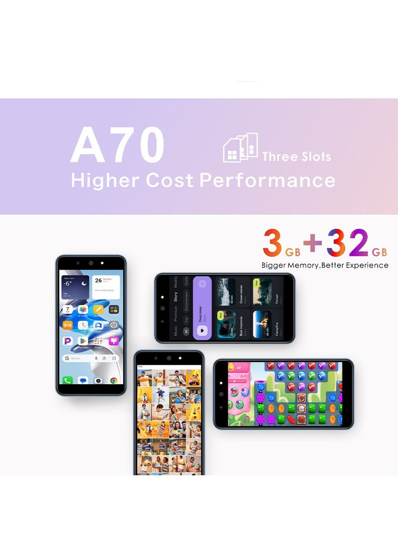 A70 Triple SIM Glorious Black 3GB RAM 32GB 4G  - Middle East Version