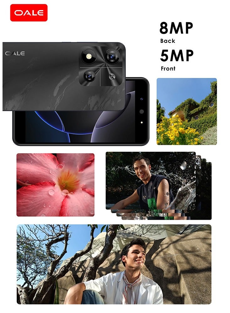 OALE A75 Android Smartphone 5.5-inch Screen 32GB + 3GB 5MP+8MP Camera 3050 mAh Battery Three Slots SIM 4G Midnight Dark - Middle East Version  - Image 3