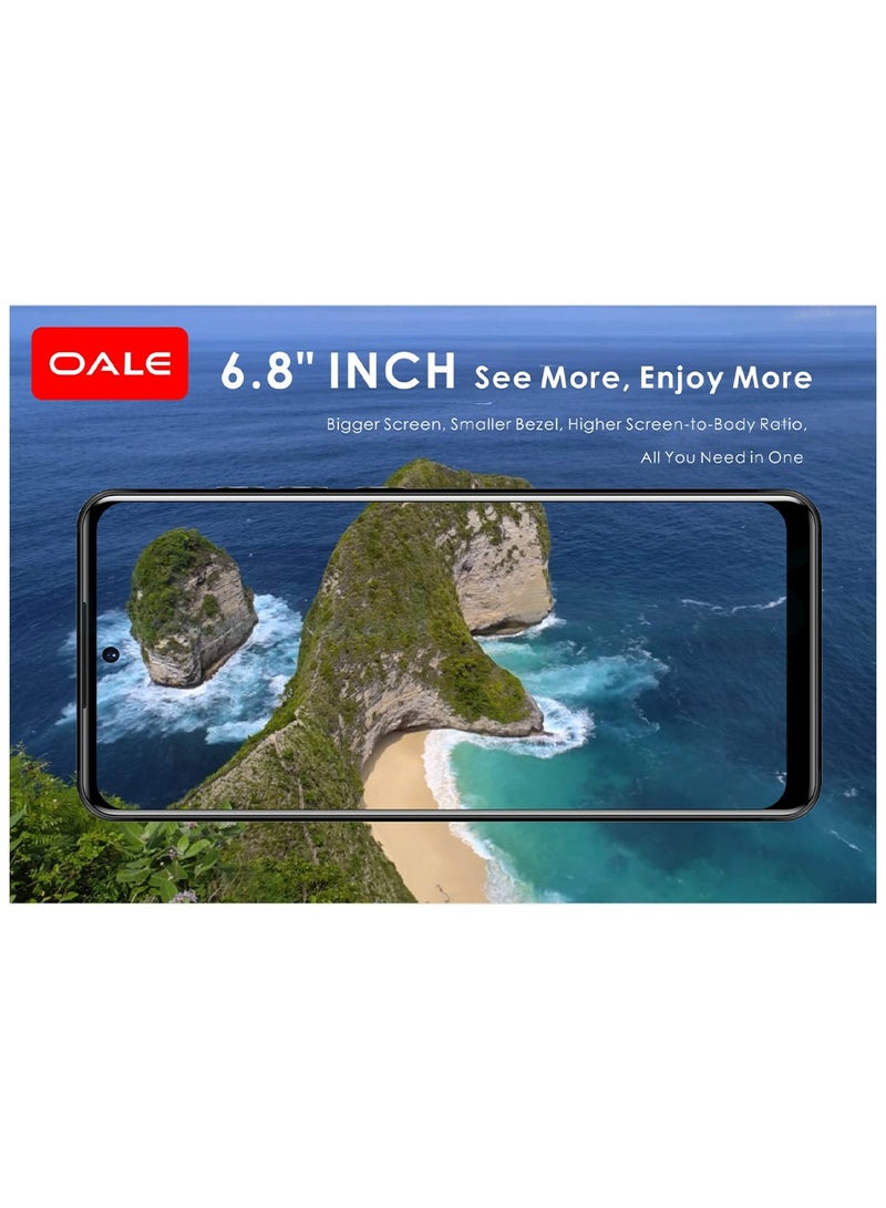 OALE 14C Android Smartphone 6.8-inch Screen 64GB + 3GB 5MP+8MP Camera 5750 mAh Battery Dual SIM 4G Space Blue - Middle East Version  - Image 4