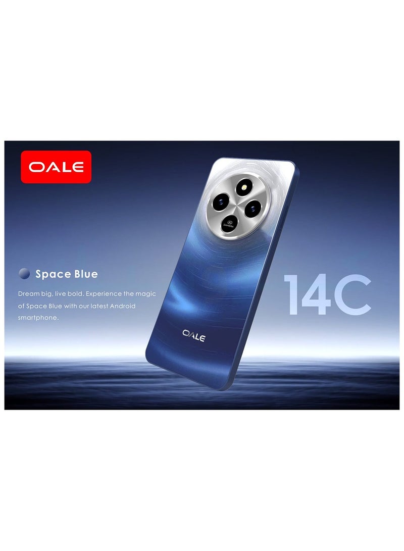 OALE 14C Android Smartphone 6.8-inch Screen 64GB + 3GB 5MP+8MP Camera 5750 mAh Battery Dual SIM 4G Space Blue - Middle East Version  - Image 3
