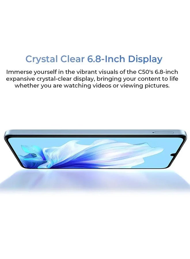 أوكيتل - هاتف C50 ثنائي الشريحة أزرق، ذاكرة وصول عشوائي (RAM) سعة 128 جيجابايت، يدعم تقنية الجيل الخامس - إصدار الشرق الأوسط - Image 1