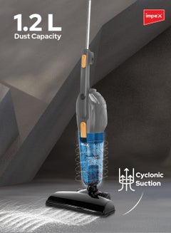 Impex Vacuum Cleaner 800W | 3-in-1 Lightweight Stick Cleaner Suction Cleaner | Powerful Suction | 1.2L Transparent Dust Container Dust Remover | 5M Cord | Home, Office, Car, Multi-Surface Cleaning Handheld Vacuum Cleaner | High-Efficiency Filtration | 1.2 L 800 W VC 4702 Grey  - Image 4