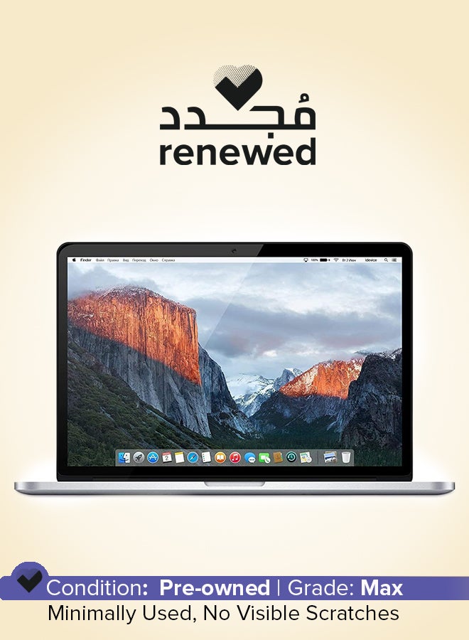 Apple Renewed - Macbook Pro A1398 (2015) Laptop With 15.4-Inch Display,Core i7 Processor/Dual Core/4th Gen/16GB RAM/500GB SSD/macOS English Silver  - Image 1