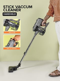 جيباس Renewed - Stick and Handheld Vacuum Cleaner, Cyclonic Filtration System, Plastic with HEPA Filter/ Perfect for Home, Office, Apartments/ Easy to Use Model, Low Noise Design 800 W GVC19036 Black/Silver  - Image 3