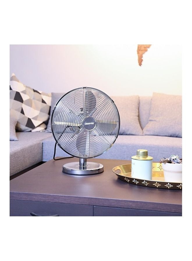 GEEPAS Renewed - 12 Inch Metal Table Fan 3 Speed Settings With Wide Oscillation And Stable Base GF9610 Silver  - Image 3