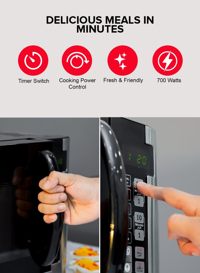 GEEPAS - Renewed - Digital Microwave Oven, 8 Power Levels with Digital Display, One-Touch Cooking with Digital Control| Pull Handle Door, Easy to Operate, 2 Years Warranty 45 L 1500 W GMO1898 Black - Image 1