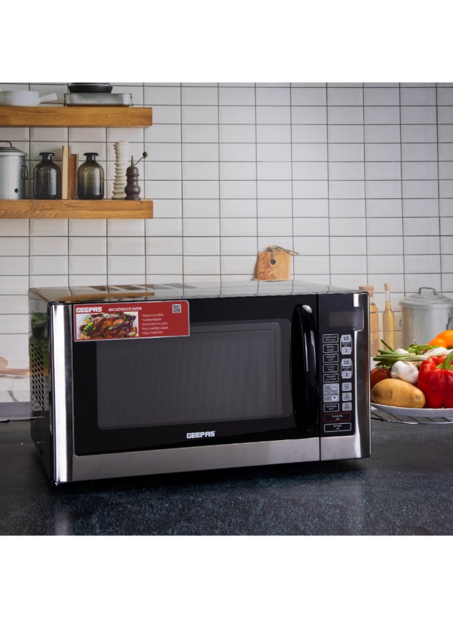 GEEPAS - Renewed - Digital Microwave Oven, 8 Power Levels with Digital Display, One-Touch Cooking with Digital Control| Pull Handle Door, Easy to Operate, 2 Years Warranty 45 L 1500 W GMO1898 Black - Image 1