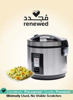 Renewed - Rice Cooker 1.8 L Durable Construction| Removable Non-Stick Pot, Cool Touch Handle| Includes Cook, Warm Functions, Plastic Steamer| Perfect for Vegetables, Soups, Sauces Etc | 1.8 L 762 W GRC4330 Black/Silver