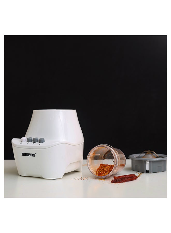 GEEPAS - Renewed - 3 In 1 Blender With Unbreakable PC Jars, Stainless Steel Blade, 2 Grinder Attachments, 400W Powerful Motor with 2 Speed Setting and Pulse 400 W GSB6104N White/Clear - Image 1