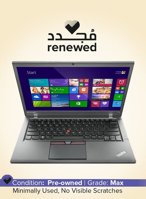 Renewed - Thinkpad T450 Notebook Laptop With 14-Inch Display,Intel Core i5 Processor/5th Gen/16GB RAM/256GB SSD/Intel HD Graphics 5550 English Black