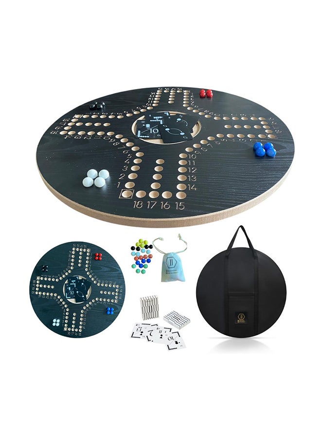 جاكارو جوكر 4-Player Board Game Set, Black Wooden Board With Marbles, Cards And Carrying Bag  - Image 1
