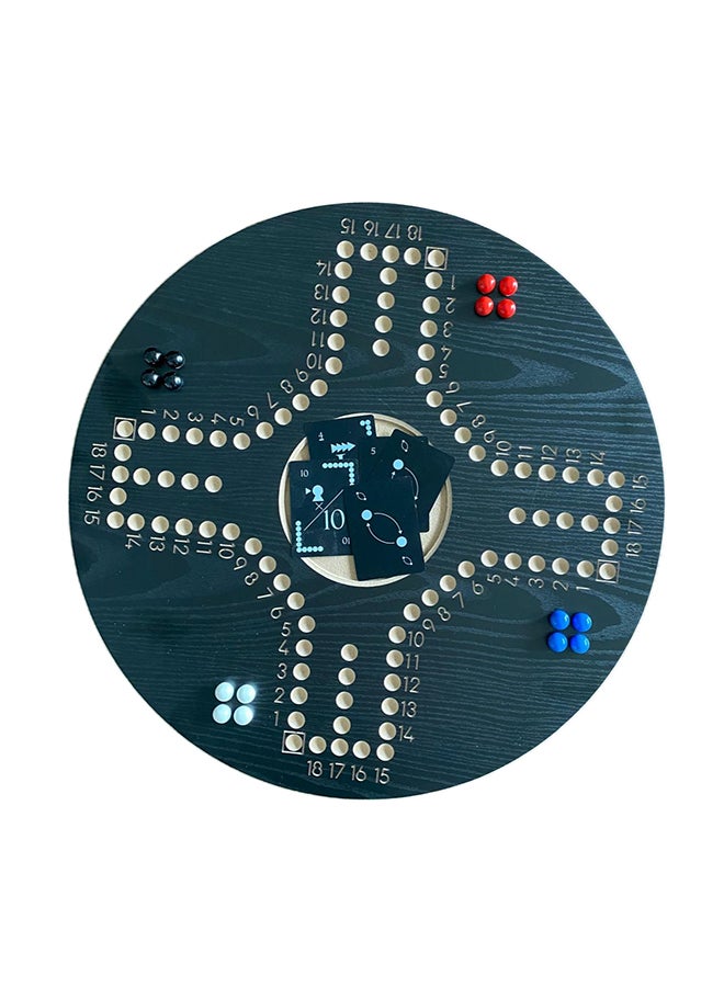 جاكارو جوكر 4-Player Board Game Set, Black Wooden Board With Marbles, Cards And Carrying Bag  - Image 2