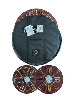 جاكارو جوكر Two-Sided Board Game Set for 4 And 6 Players,Brown Wooden Board  With Bag, Marbles And Original Cards  - Image 1