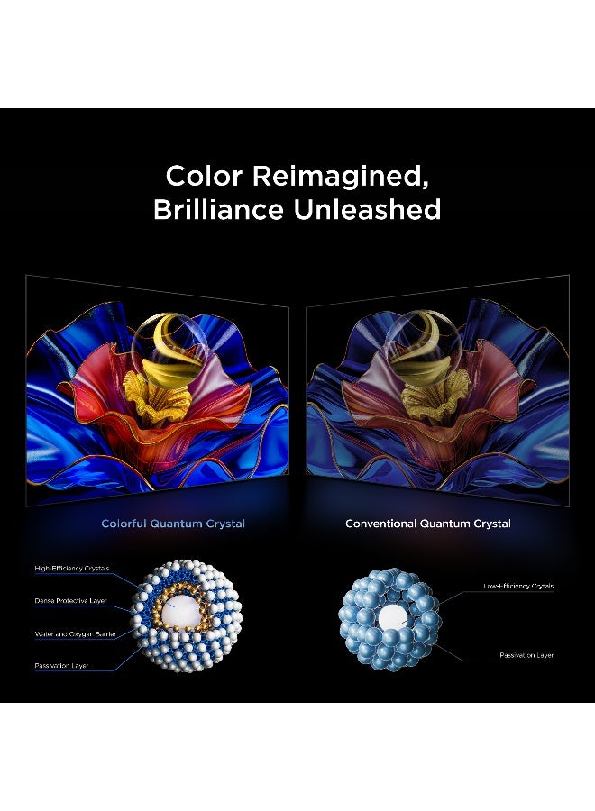 TCL 85 Inch Smart TV 4K QLED Colorful Quantum Crystal HDR 10+ Gaming Google TV, 144Hz Native Refresh Rate, ONKYO 2.1 Hi-Fi, Dolby Atmos, DTS Virtual X, MEMC, Game Master (2025 Model) - 85P8k Black - Image 2