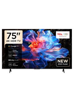 TCL 75 Inch 4K Android Google TV, 60Hz 75P6k black  - Image 1