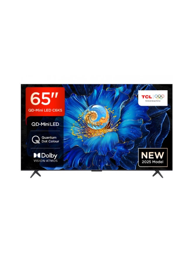 تي سي إل تلفاز 65 بوصة QD-Mini LED، 60 هرتز، تلفاز جوجل، صوت دولبي، تحكم صوتي، معالج Aipq Pro، سطوع HDR عالي، سنة الطراز 2025، ضمان لمدة 2 سنة - - Image 1