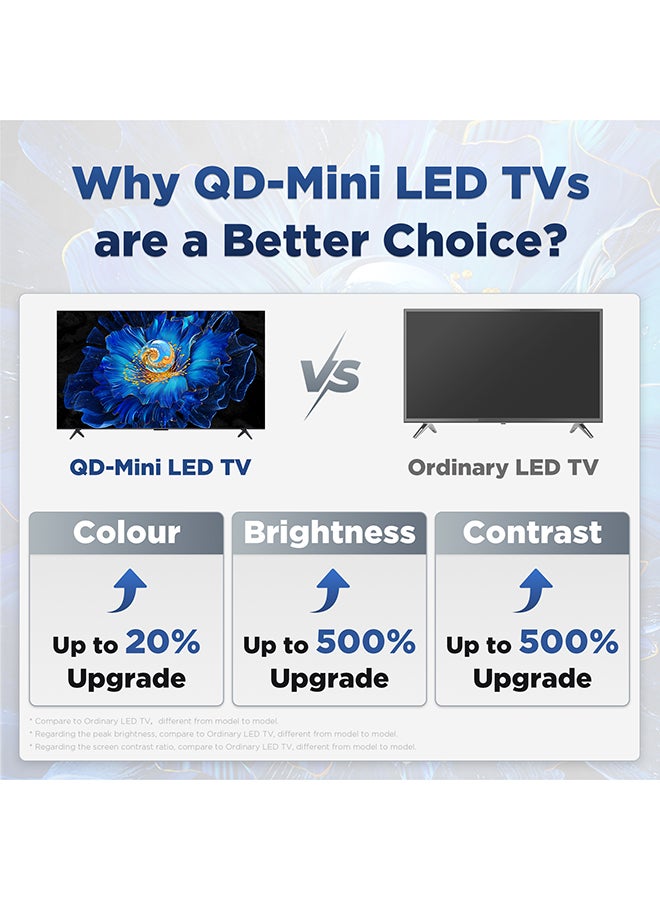 TCL 55 Inch QD-Mini LED, Google TV, Ultra Slim Design, 60 Hz DLG, AiPQ Pro Processor, Model 2025, 2 Year Warranty, 55C6ks Black - Image 2