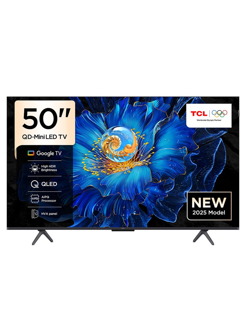 TCL - 50 Inch QD-Mini LED TV, 60Hz, Google TV, Dolby Atmos, voice control, Game master, AiPQ Pro Processor, 50C6ks black, 2025 50C6ks black - Image 1