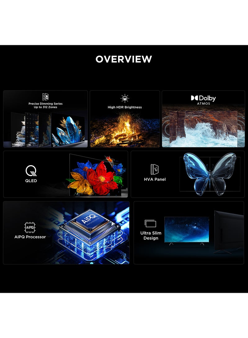 TCL - 50 Inch QD-Mini LED TV, 60Hz, Google TV, Dolby Atmos, voice control, Game master, AiPQ Pro Processor, 50C6ks black, 2025 50C6ks black - Image 1