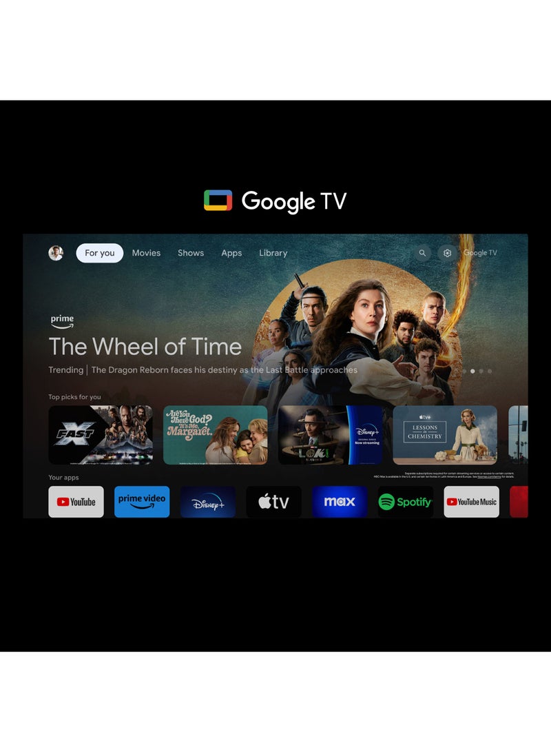 تي سي إل - 65 Inch 4K Ultra HD,60 Hz,HDR TV, Smart TV Powered by Google TV (Dolby Audio, Voice Control, compatible with Google assistant, Chromecast built-in, 2025 New Model) 65P6k black - Image 1