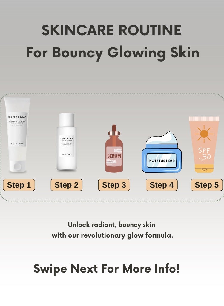 سكين1004 Madagascar Centella Skincare Set – Brightening Foam Cleanser 125ml & Hydrating Toner 210ml And  Face Scrubber 335ml - Image 2