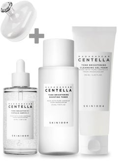 skin1004 Madagascar Centella Tone Brightening Boosting Pack – Foam Cleanser 125ml, Toner 210ml & Capsule Ampoule 100ml Set – Hydrating & Radiance-Enhancing Skincare Trio 435ml  - Image 1