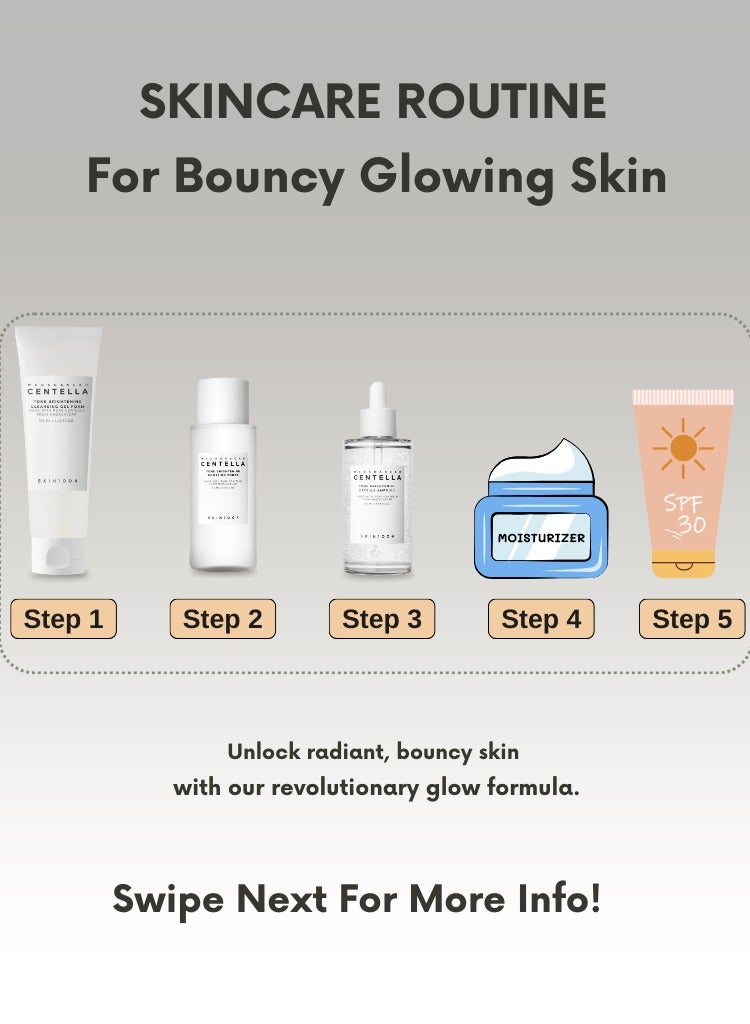 سكين1004 Madagascar Centella Tone Brightening Boosting Pack – Foam Cleanser 125ml, Toner 210ml & Capsule Ampoule 100ml Set – Hydrating & Radiance-Enhancing Skincare Trio 435ml - Image 3