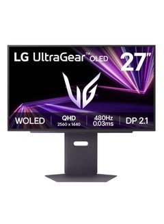 27" Inch Ultragear OLED Gaming Monitor QHD, 480Hz Refresh Rate, 0.03ms Response Time, DisplayPort 2.1, True Black 400, NVIDIA G-Sync, AMD FreeSync Premium Pro, HDMI, Display Port, USB - 27GX790A-B | Black
