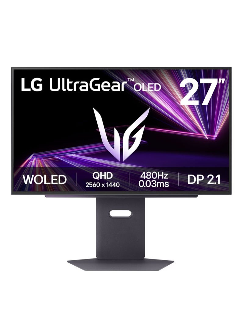 LG - 27" Inch Ultragear OLED Gaming Monitor QHD, 480Hz Refresh Rate, 0.03ms Response Time, DisplayPort 2.1, True Black 400, NVIDIA G-Sync, AMD FreeSync Premium Pro, HDMI, Display Port, USB - 27GX790A-B | Black - Image 1