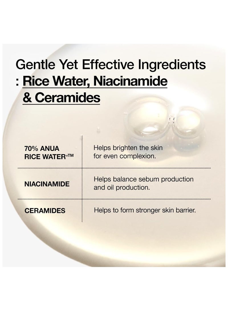 Anua Rice 70 Glow Milky Toner Mini, for Glass Skin, Rice Water, Niacinamide, Ceramides, Panthenol, Fragrance-Free, Non comedogenic, Fungal Acne Safe, Korean Skin Care 40mlml - Image 3